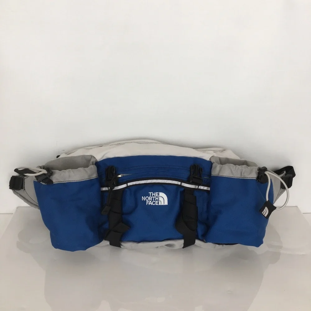 The North Face Large Waist Bag Fanny Pack Belt Bag Bottle Holders Blue Gray